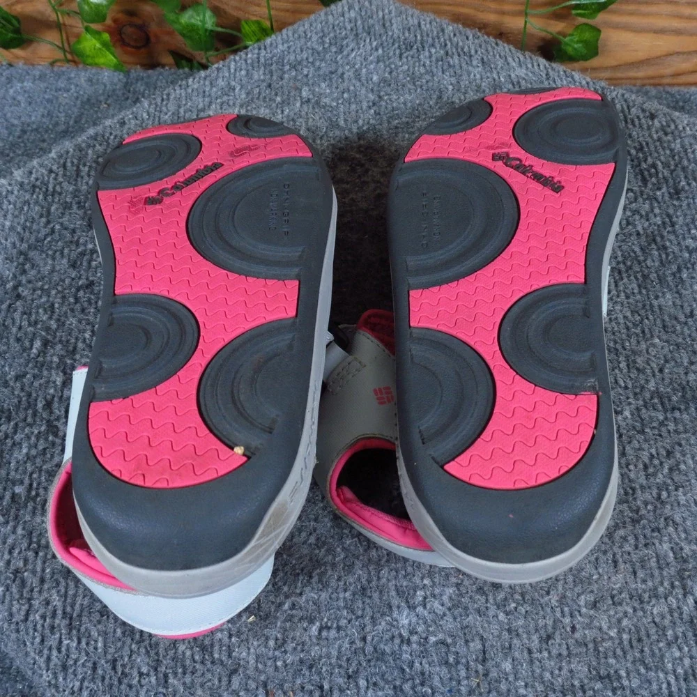 Columbia Splisher Kids Sport Sandals Size 5 Outdoor Water Shoes Grey Pink